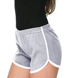 Women Shorts Hot Women Blend Summer Short Pants Contrast Binding Side Split Elastic Waist Patchwork Casual Beach