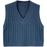 and Autumn Models 2021 New Women's Sweater White V-neck Vest Vest Sweater Sweater Loose Short Outer Jacket