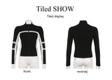 Vintage Striped Zip Up Cardigan-Outfit