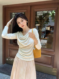 Xixi 2025 Autumn White Label New Temperament Collared Haired Shirt Lady 100 On Top Women