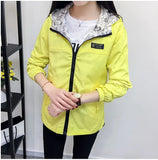Autumn Fashion women Bomber women Jacket Pocket Zipper Hooded Two Side Wear Outwear Loose Plus Size Windbreaker