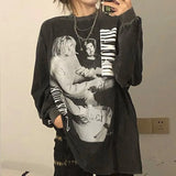 HOUZHOU Grunge Oversized Black Women Hoodies Vintage Clothes Hippie Harajuku Goth Anime White Sweatshirts Female Emo 2021