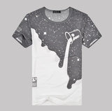 hot style men men's cotton round collar cultivate one's morality men's printed T-shirt with short