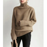 2022 Autumn Winter Loose Turtleneck Pullover Basic Warm Sweater for Women Korean Soft Kniited Solid Sweater