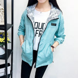 Autumn Fashion women Bomber women Jacket Pocket Zipper Hooded Two Side Wear Outwear Loose Plus Size Windbreaker