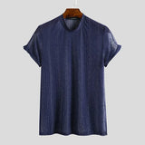 Fashion Men Mesh T Shirt Transparent Short Sleeve Slim Shiny Party Nightclub Sexy Thin T-shirts 2021 Breathable