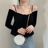 Fashionable Women's Wear Ins Online Celebrity Chao Brand New Fairy Style Wrinkle Loose Show Thin Vest-Outfit