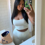 Sisterlinda Ribbed Knitted Fitness Tracksuit Women Two Piece Set Sexy Skinny Elastici Y2K Camis Tank Top+Pants Sporty