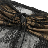 Women 2 Piece Skirts Sets Summer Clothes Bandage Cutout Split Sheer Tube Top and Elastic Mini Skirt Sexy Club Streetwear-Outfit