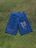 Denim Shorts Hip-Hop Pocket Baggy Denim Shorts Male Gothic Original-Outfit