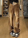 Vintage Wash Distressed Star Patch Boyfriend Jeans-Outfit