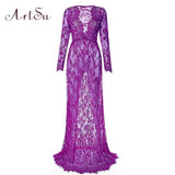 Women Black Lace Dress Sleepwear Floor-Length White See Through Dress Adjust Waist Sexy Hollow Out Vestido Maxi Plus