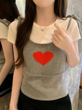 Jacquard Knitted Vest Girl In The Summer Of 2024, The New Gentle Wind Folds And Wears A Short Vest.-Outfit