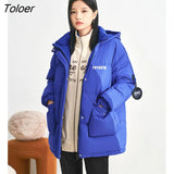 Women Down Jacket 2022 Winter Thick Stand Collar 90% White Duck Down Long Hooded Warm Coat with Pocket Casual