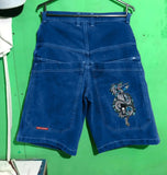 Denim Shorts Hip-Hop Pocket Baggy Denim Shorts Male Gothic Original-Outfit