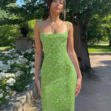 Toloer Spring / Summer Ins Wind Women's New Sexy Slim Back Strap Floral Dress Woman-Outfit