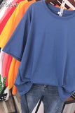 100% Cotton M-4XL T Shirt Solid Color Tshirt Basic Short Sleeve Women's Top Summer Couple O Neck Oversized T