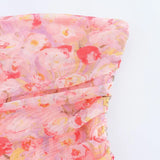 Women's Clothing 2025 Summer New Fashion Irregular Printing Net Tsets