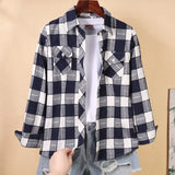 Plaid Shirts Women Tops And Blouses 2021 Brand Casual Long Sleeve Plus Size Blouse Ladies Preppy Style Shirt Blusas