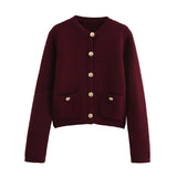2025 New Women's Button Knitted Jacket Little Scented Women's Sweater