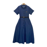 Women's Denim Solid Color Dress Fashion New Short
