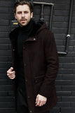 Long Jacket Fur One-Piece Velvet Jacket Multi-Grain Hooded Men's