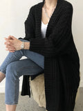 Fashion Winter Clothes Women Sweater Solid Color Irregular Mid-length Knitted Cardigan Coat Sweater Oversized
