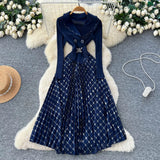 Version Of Retro Fashion Collar Collar Short-Sleeved Knitting Top + High-Waisted Casual Broad-Legged Trousers 2025 Summer