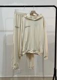 2021 Pure Cotton Thin Spring and Autumn Fabric Hooded Sweatshirts Hoodies Track Pants Women Clothes Tracksuits Two Piece