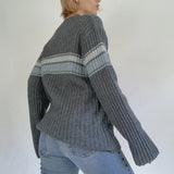 Striped Ribbed Downtown Sweater-Outfit