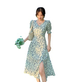Floral Dress for Women Party French Vintage Retro Office Lady Casual Club Mini Sexy Dresses Summer 2023 New