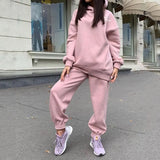 Printed Women's Tracksuit Hoodies Hooded Fleece Oversized Long Sleeve Suit 2 Piece Set Female 2021 Sport Pants Lady
