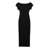 New Fitting Solid Color Medium And Long Version Knitted Dress 2335175-Outfit