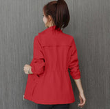 Windbreaker 2021 Autumn New Korean Wild Stand-Collar Short Jacket Female Student Windbreaker Coat Lining Plus Size
