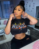 Print Cropped T-Shirt