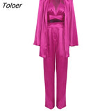 Solid Ladies Pink Blazer Fashion Spring 2022 Long Sleeve Oversized Women Blazer Coat Elegant Sashes Satin