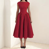 2025 French Pure Fashion Elegant Waist Thin Sleeveless Back Hollow