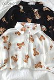 Shirts Women 2023 Blouses Summer Print Casual Tops Korean Fashion Blusas Harajuku Oversized White Black Blouse Y2k