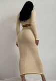 Knitting Cut Out Long Dress with Matching