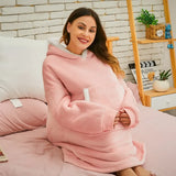 Oversize Hoodie Sweatshirt for Women Hoody Sweatshirt Winter Sherpa Blanket Coats Pull Femme Sweat Plaid Giant TV