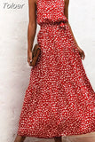 Long Dress Women Polka Dot Casual Beach Dresses Black Halter Strapless Yellow Sundress Vacation Dress Clothes For Women 425-0-Outfit