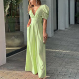 New Women's Short-Sleeved Stylish Elegant Large-Size Wide-Legged Jump-Legged