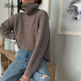 Turtle Neck Sweater Women 2020 New Korean Elegant Solid Cashmere Soft Oversized Thick Warm Female Pullovers
