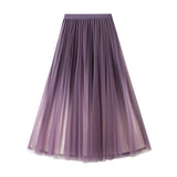 Sky Gradient Yarn Dress 100-Fold Dress Female Net Yarn Skirt 2025 New Ocean Atmosphere Autumn And Winter Big Swing Skirt