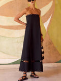 Women's Lace-Lace-Collateral Solid Sleeveless Dress Fashion Dress