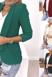 Casual Fashion Lapel Coat Long Sleeve Elegant Temperament Korean Style Office Blazers Tops Spring Autumn Solid