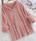 Autumn And Winter Explosion Of Solid Color Long-Sleeved Hat Hair Double-Sided Plush Pyjamas