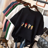 Gothic Printed Women T Shirt 100% Cotton Short Sleeve Cartoon Graphic Female Soft Top Jumper Female Cusual