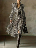 Explosion Of Solid Color Round Tie With Casual Temperament Dress
