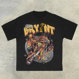 Men's T-Shirt 2024 Basketball Shirt Sports Style Short-Sleeved Cotton Print Loose T-Shirt Street Hip-Hop Blouse Short Sleeves-Outfit
